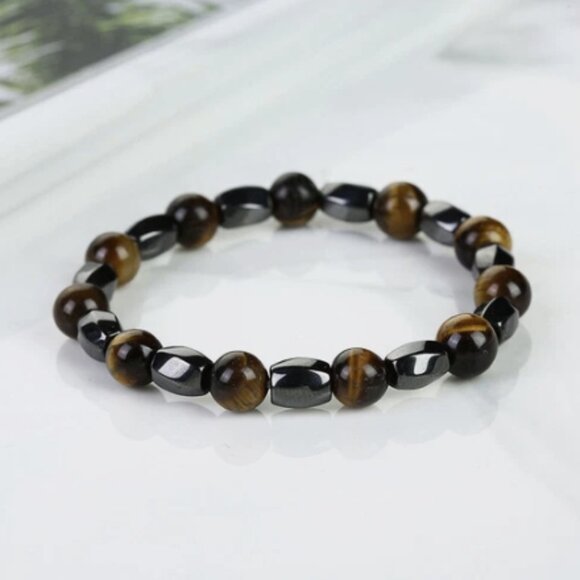 Tiger's Eye Magnetic Hematite Gemstone Beaded Bracelet Natural Reiki Healing NEW - Picture 7 of 7